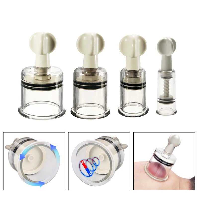 4 Size Twist Suction Cupping Cup Nipple Enhancer Massage Vacuum Cans Suction Therapy Device Back Body Massage Anti-cellulite