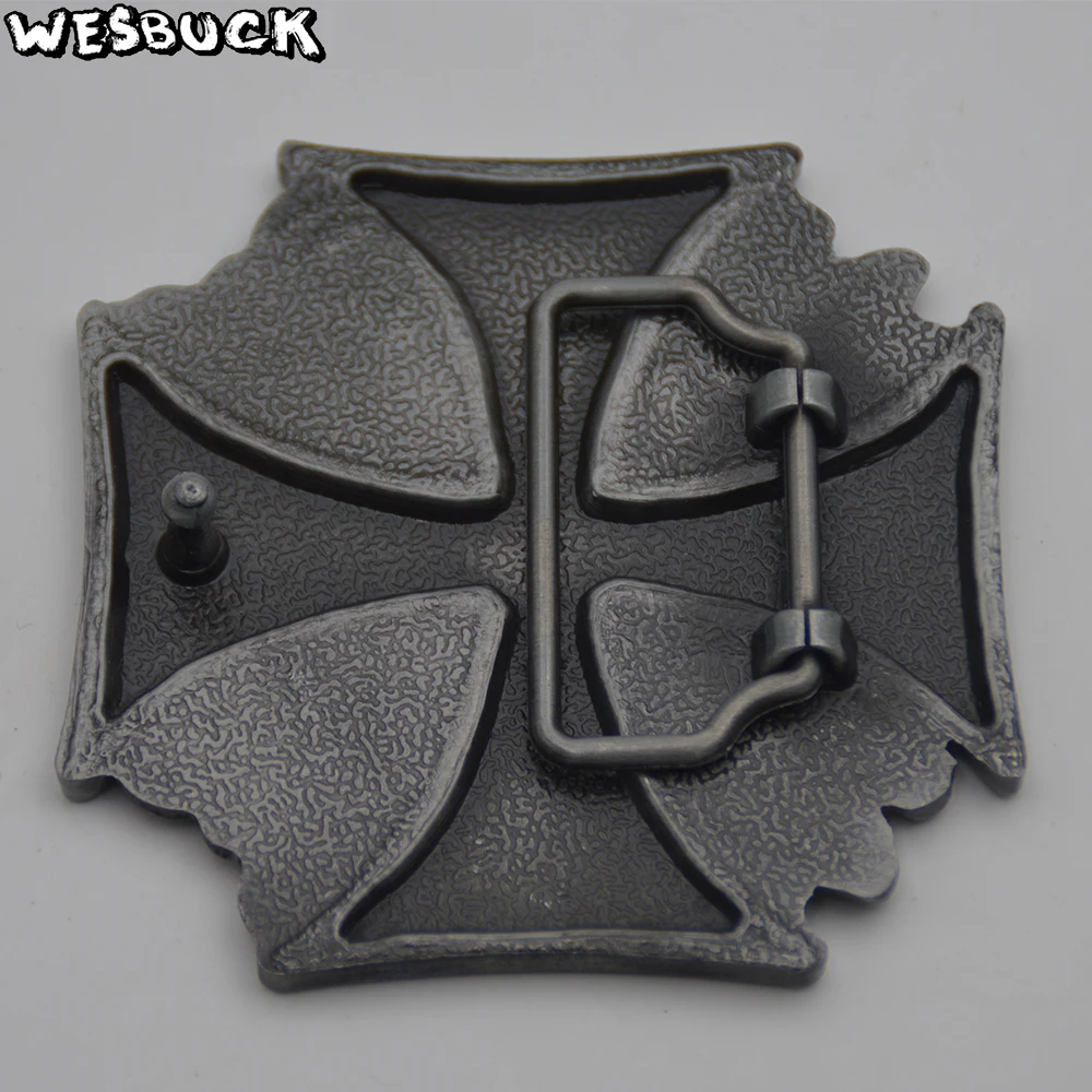 WesBuck Brand Cool Skull Buckles Crossing Belt Buckles Metal for Man Women Western Buckles With PU Belt Holiday gifts