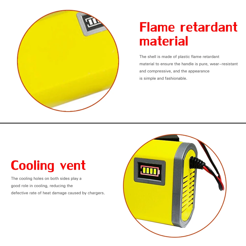 12V 6A Smart Car Charger For AGM VRLA Gel Lead Acid Battery Motorcycle Truck Pulse Repair Charge EU US Plug AC 110V 220V