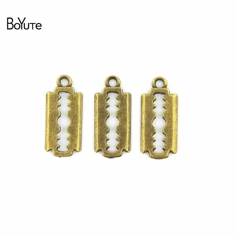 BoYuTe (200 Pieces/Lot) 20*9MM Fashion Jewelry Antique Bronze Lovely Razor Blade Charms Pendants Diy Bracelet Necklace Findings