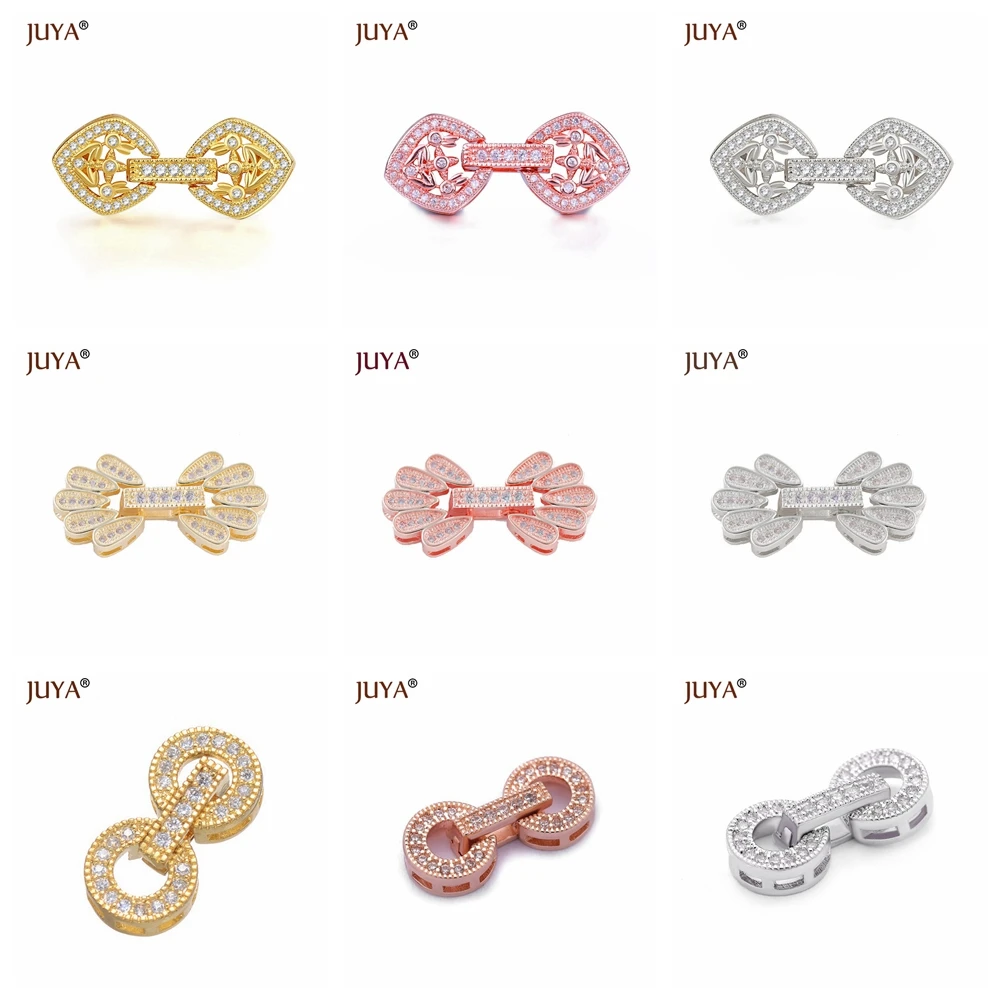 Fashion Clasps For Bracelet Necklace Jewelry Making High Quality Copper Metal micro pave Zirconia rhinestone CLASP for jewelry