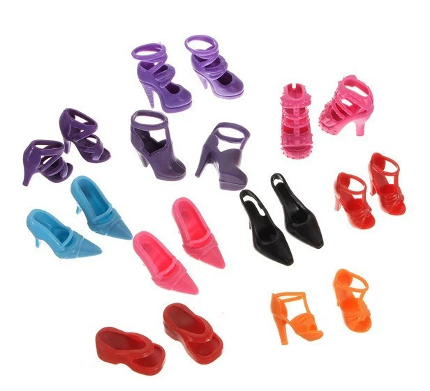 500Pairs lot Wholesale High Quality High heel Shoes For Barbie Dolls Mixed Styles Sandals Slippers 10Pairs Pack Doll Shoes Pack AliExpress