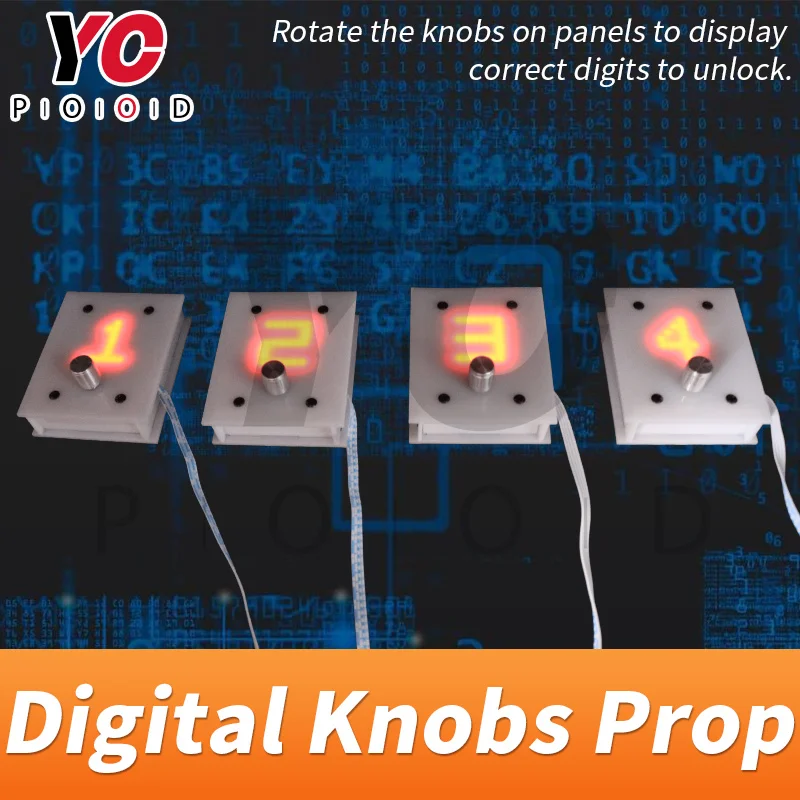 

YOPOOD Digital Knobs Prop escape room game rotate the metal knob in right numbers to unlock chamber supplier