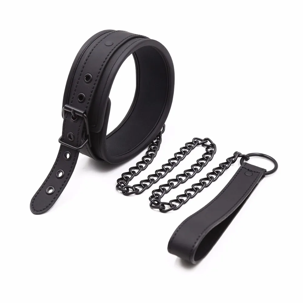 Thierry PU Leather SM Products Wrist Cuffs & Ankle Cuffs & Neck Collar Set, BDSM Bondage Sex Toys, Hancuffs Cosplay Accessories