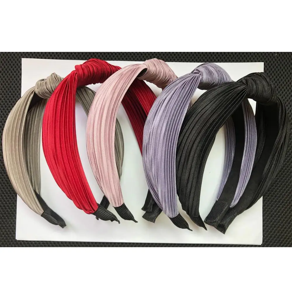 Stylish Pleated fabric Hairbands Girls Ladies Vintage twist Headbands Non-slip wrinkle Headband Hair Hoop Hair bow Accessories