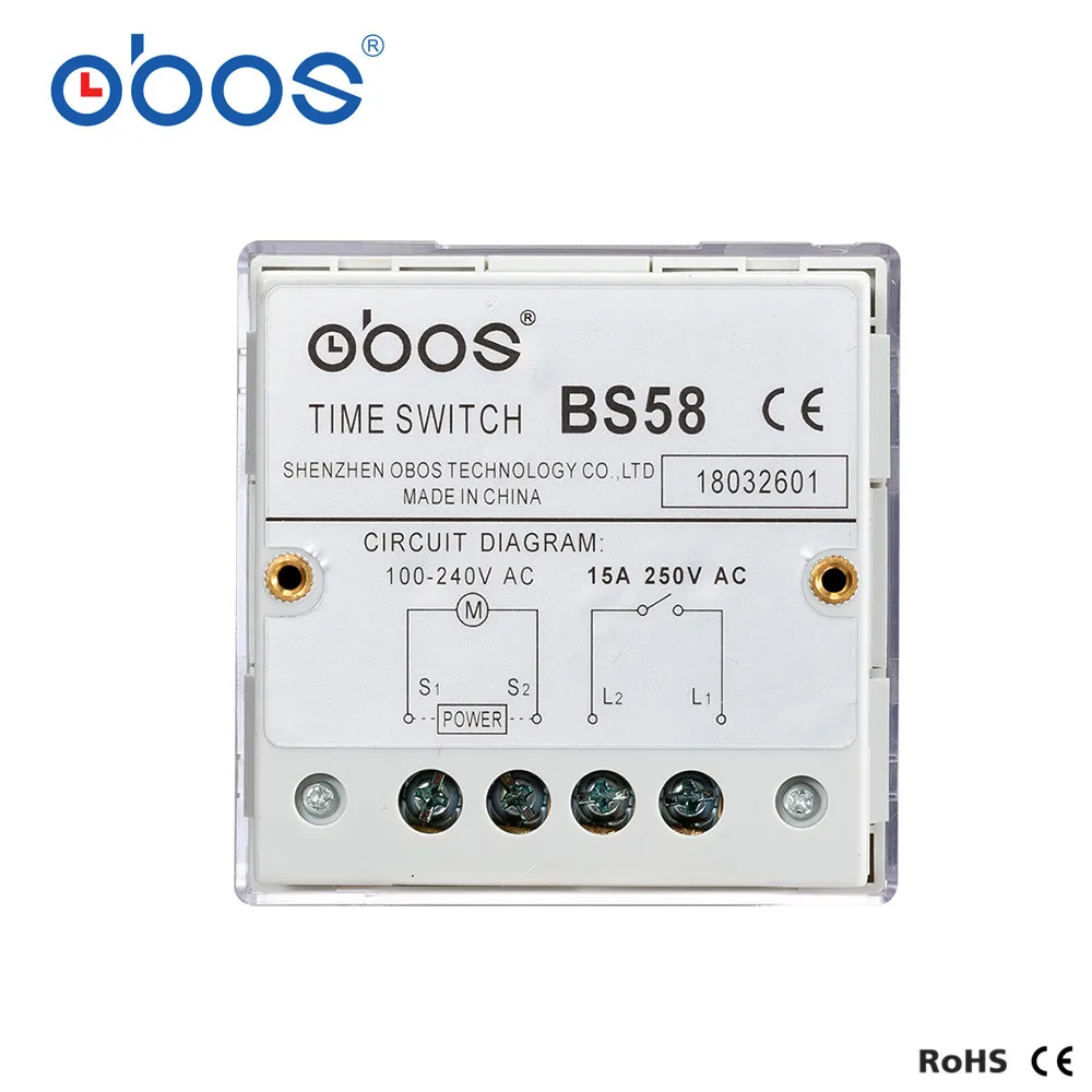 BS58 (TB37) AC100V ~ 240V carril din 96 veces encendido/apagado 24 horas temporizador con unidad de ajuste mínimo 15 minutos interruptor de tiempo mecánico