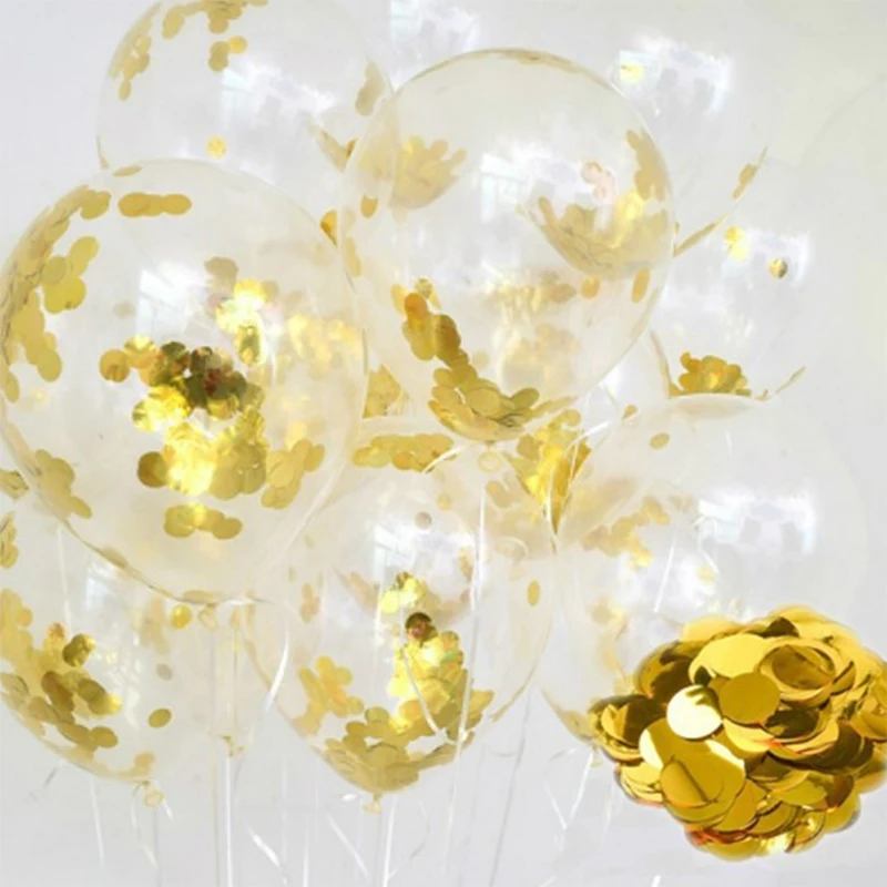 CHLEZI New 10 Pcs / lot 12 inch transparent confetti balloon Birthday Wedding Party Decorative Balloon Popular popular wholesale