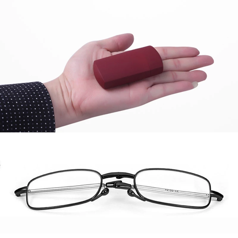 Étui à lunettes de lecture pliable, Portable, Rotation, mode poche, presbyte, Vintage, Frmae + 1.0 1.5 2.0 2.5 3.0 3.5 4.0
