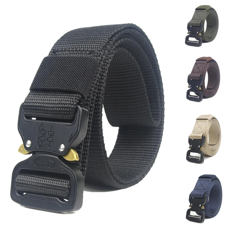 125cm heavy-duty belt, men's adjustable outdoor tactical belt, military combat belt, men's sports belt