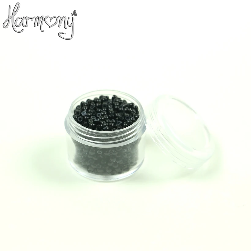 1000 pcs 1# black silicone nano beads Copper Nano Rings with Silicone lined