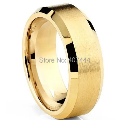 

Free Shipping YGK JEWELRY Supernova Sale 8MM Comfort Fit Men's Gold Color Matte Wedding Tungsten Carbide Rings