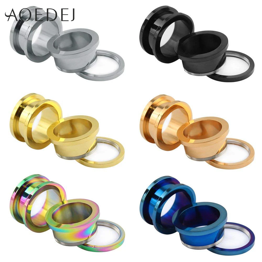 AOEDEJ 2-30mm Stainless Steel Ear Tunnels Plugs Gauges Piercing Jewelry Ear Stretchers Expander Plugs and Tunnels 00g 8mm 10mm