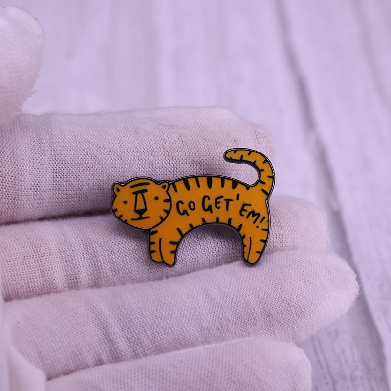 Go Get 'Em Tiger pin badge