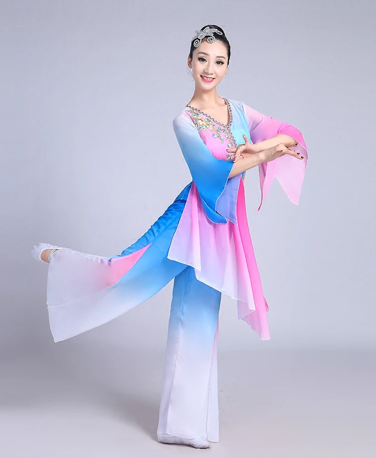 Hanfu new style hmong clothes classical national costumes Yangko clothing stage performance clothing costumes dance costume