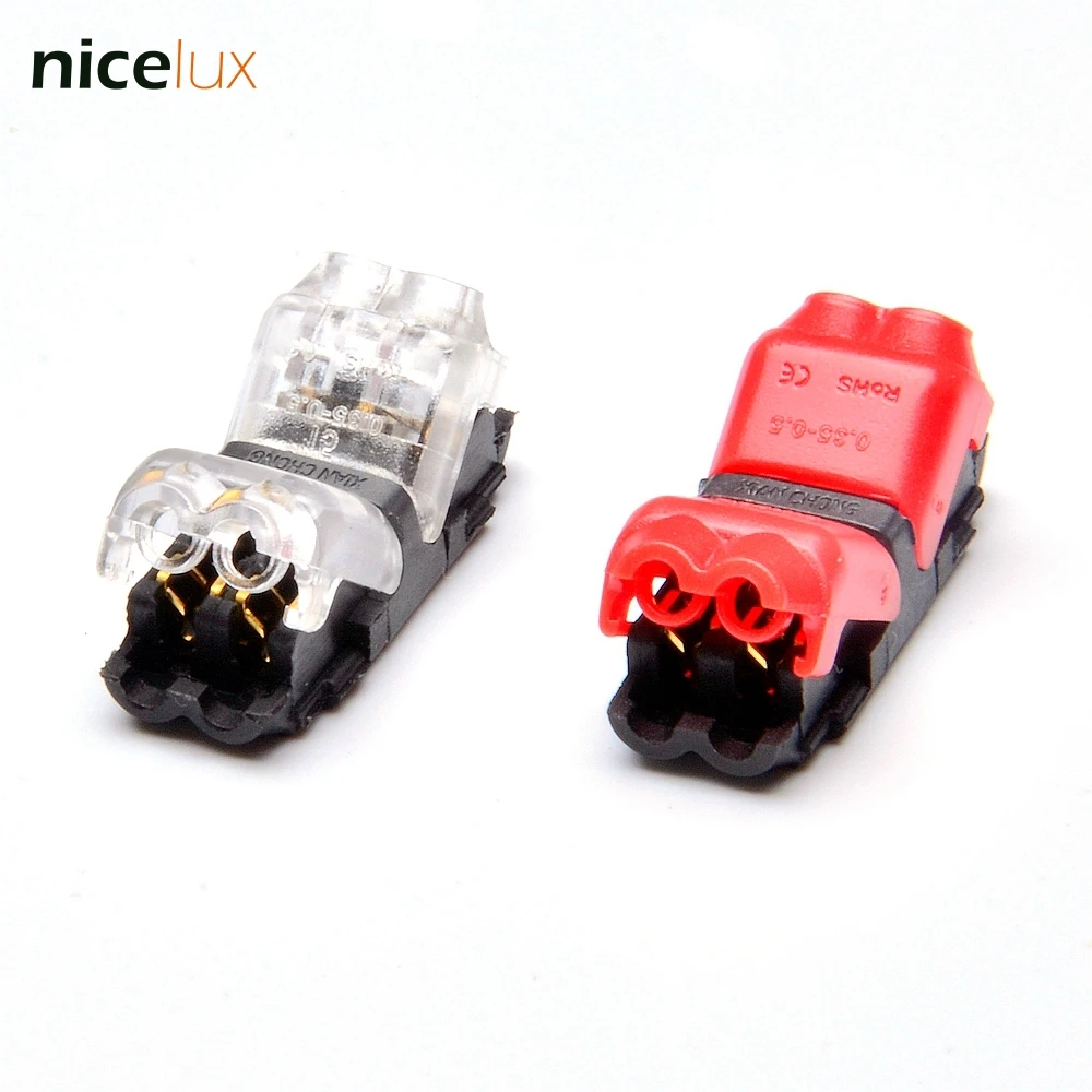 

10pcs 2 Pin I Shape Quick Splice Wire Wiring Terminals Crimp Connectors for 22-20AWG LED Strip Wire Audio Car Cable Crimping