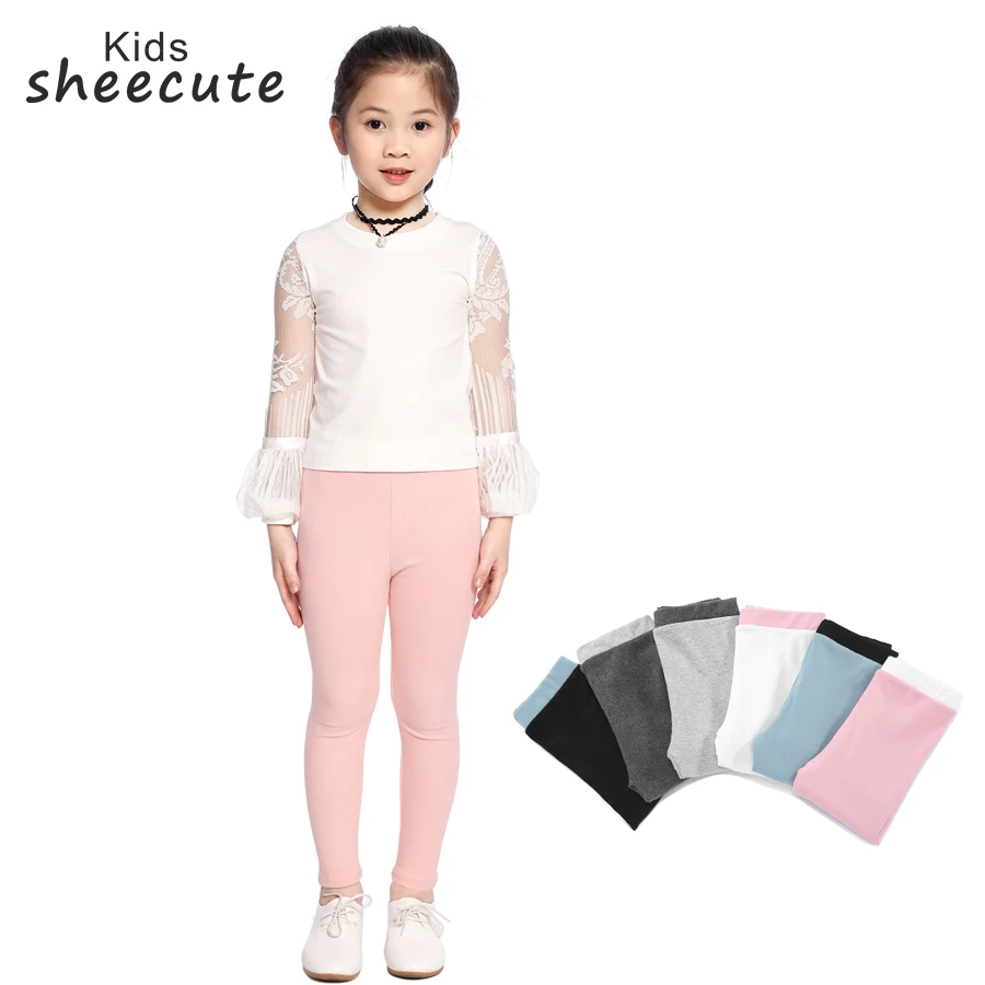 SheeCute Spring Autumn Girls Ankle Length Cotton Thick Fabric Stretch Leggings SCH583