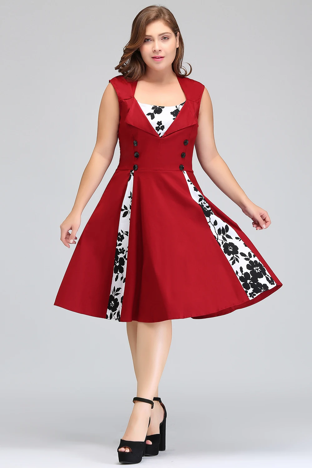 Neue Frauen Cocktail kleid Patchwork Vintage Kleid Plus Größe S-4XL Party Casual Kleid Feminino Rockabilly Kleid Swing Vestido