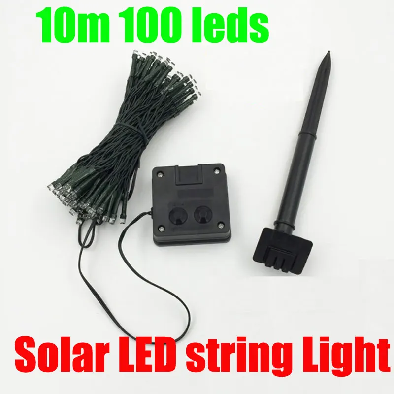 100 LED Outdoor 9 Colors Solar Lamps LED String Lights Fairy Holiday Christmas Party Garlands Solar Garden Waterproof Lights