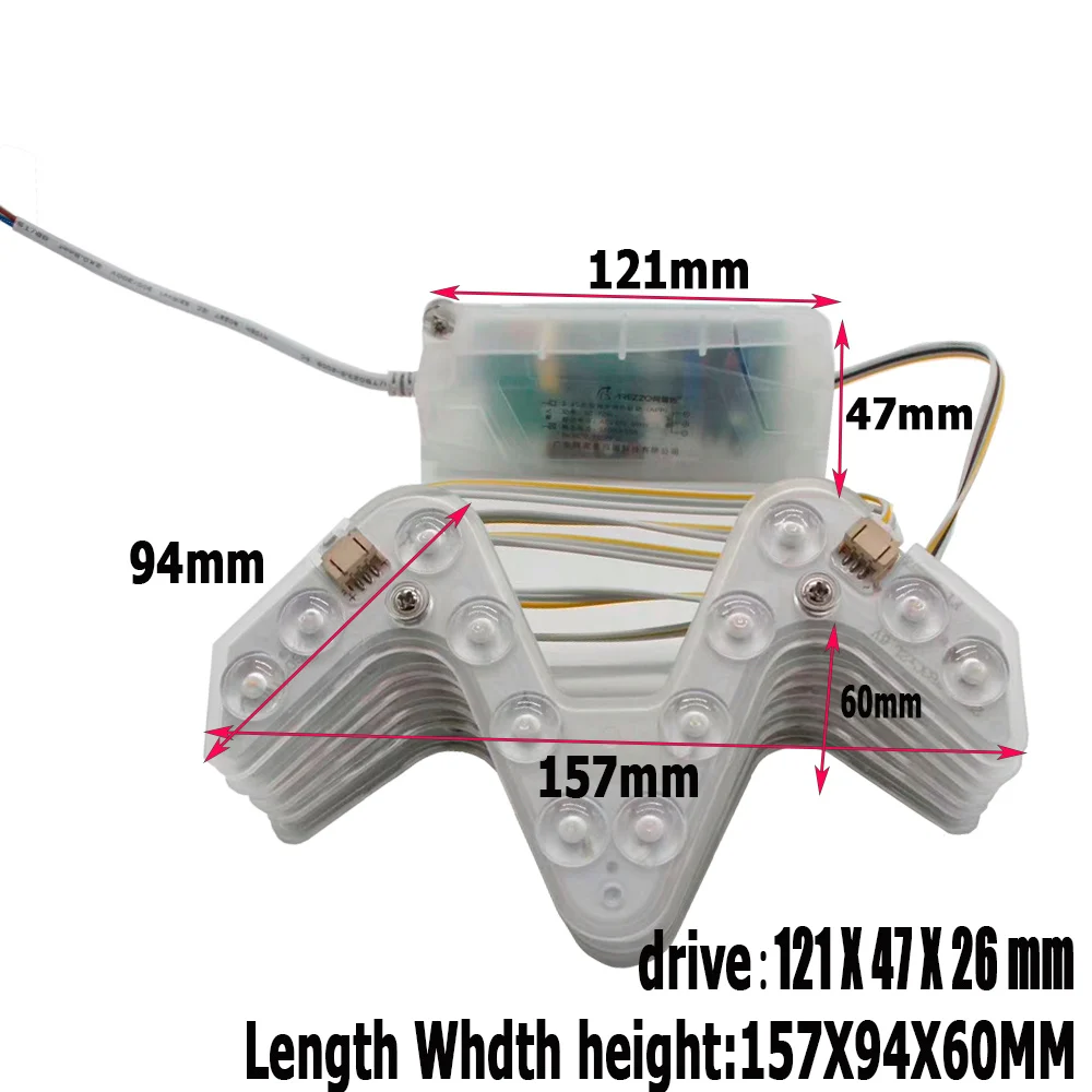 2P Hot Variety module smart home two-color dimming light strip drive 72W SMD2835 for round rectangular light source replacement