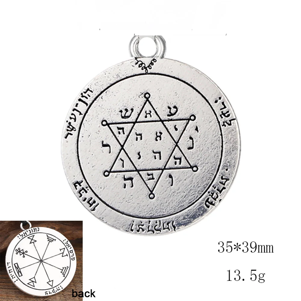 Teamer Vintage Wicca Charms for Jewelry Making Tetragrammaton Pentagram Pentacle Pendant Solomon Talisman Amulet Men Accessories