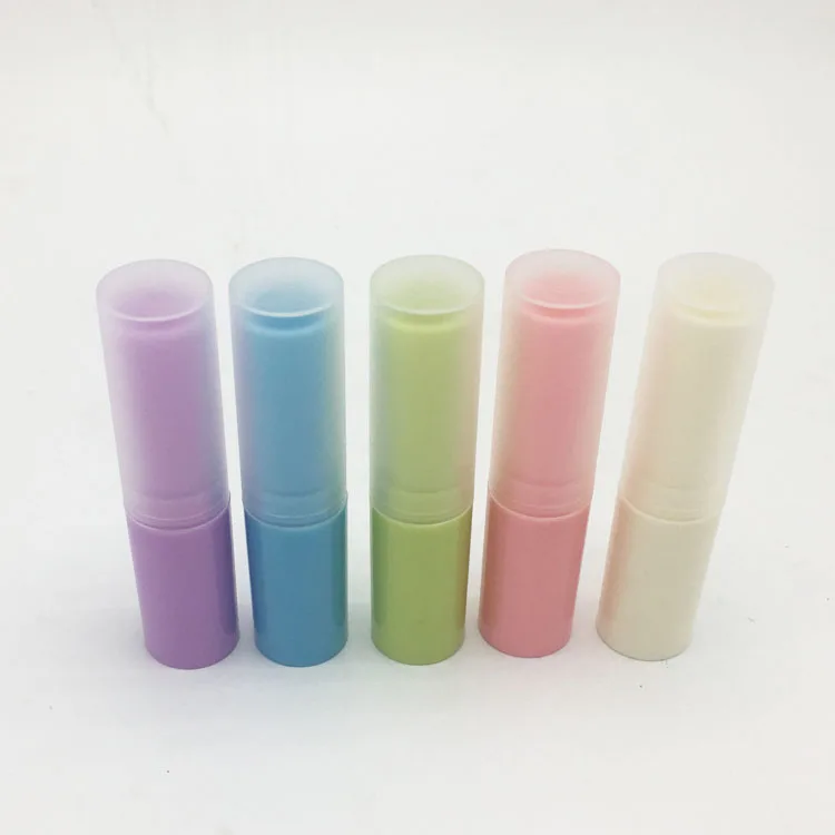 Free Shipping 100pcs/lot 5g  Candy Color Empty  LIP BALM Tubes With Frosted Plastic Cap For DIY Plastic Lip Cosmetic Container