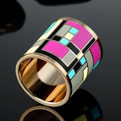 Stainless Steel Enamel Brooches for Women Pendant Design Colors Brooches Shawl Scarves Scarf Buckle Ring Clips Cylinder