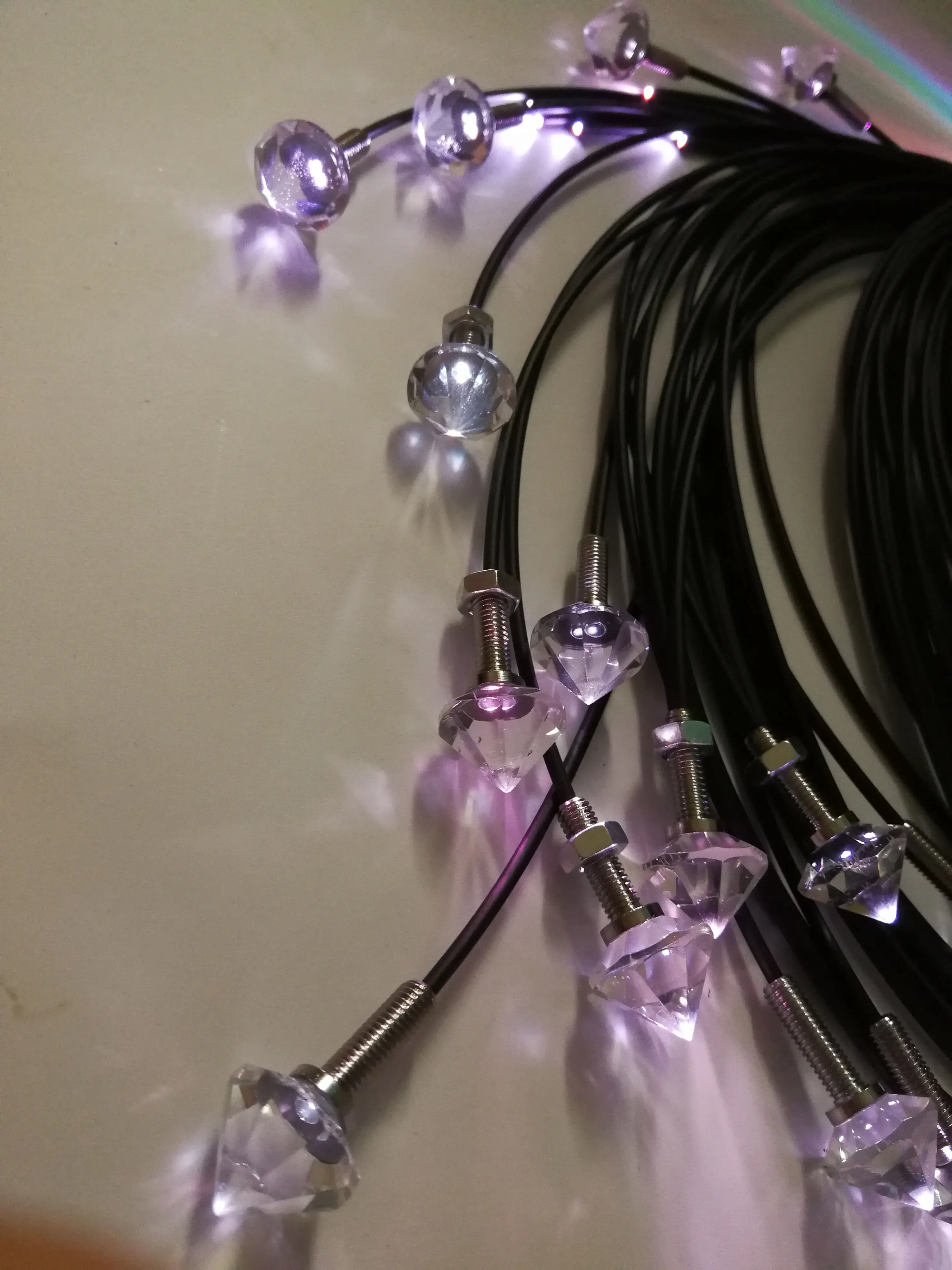 Fiber Optic Lights Crystal End Fittings with Screw for Ceiling Starry Sky Effect Lighting Decoration 5pcs/lot