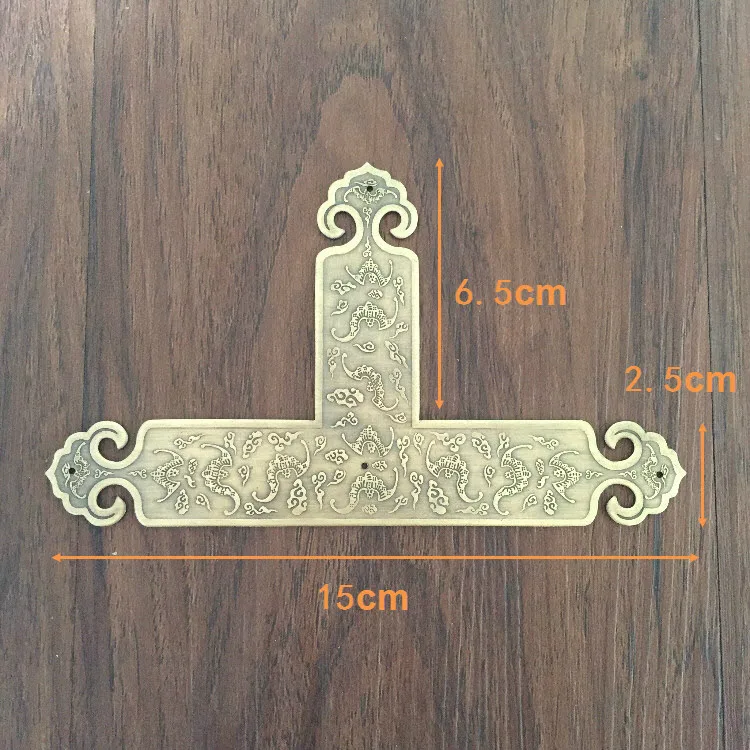 Chinese antique copper jewelry box corner angle camphorwood box cabinet decorative copper door trim angle