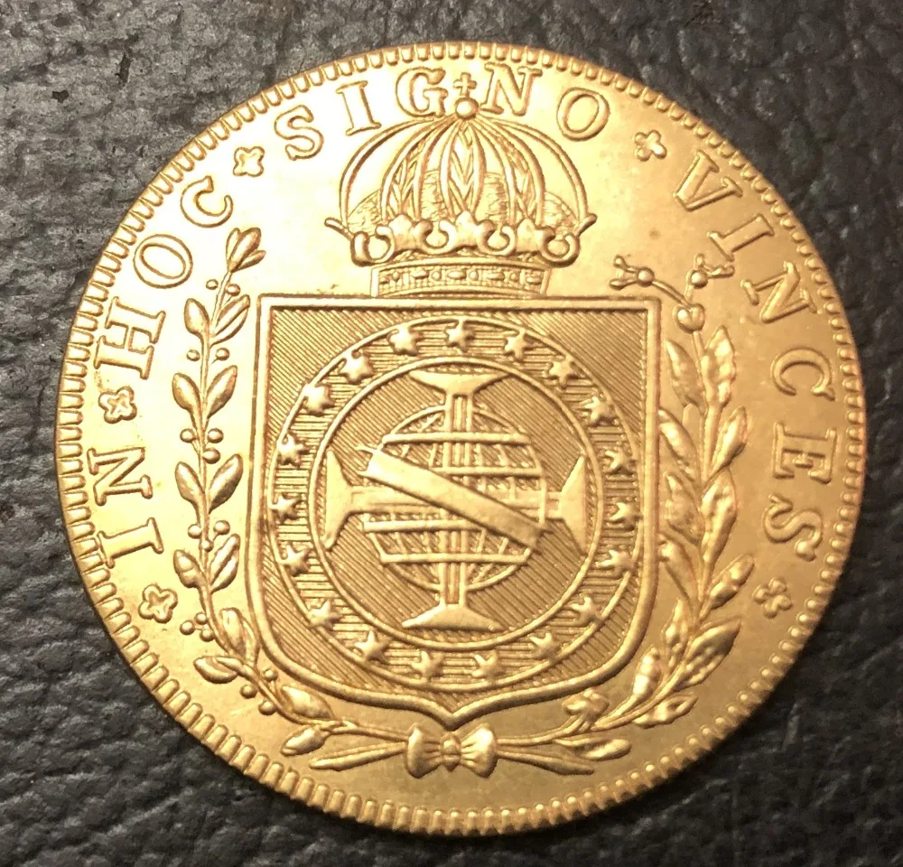 1826-R Brasile 20 Reis-Pedro I Rame Copia Coin