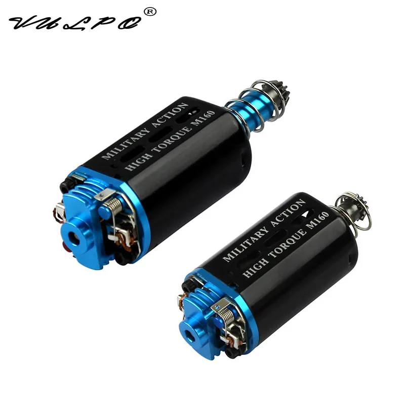 VULPO M160 High Torque Metal Back Cover Heat Dissipation Type Motor Long/Short Axis For Airsoft AEG M16/M4/MP5/G3/P90/AK/G36