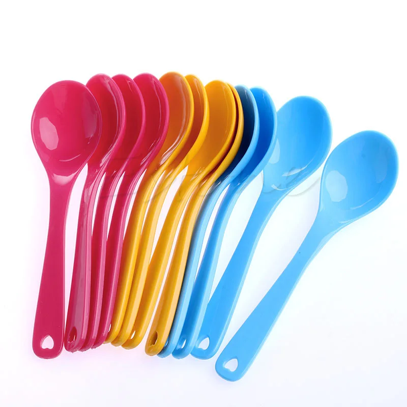 Children Like 12Pcs Baby Feeding Spoon Safe Plastic Toddler Training Eating Spoon Set Food Convenient