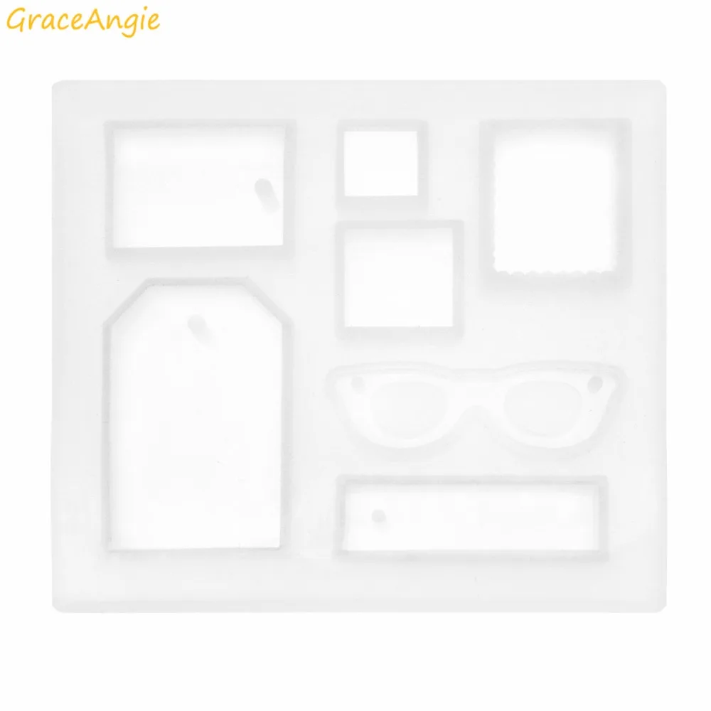 GraceAngie 1pc/pack Multi Shape Silicone Mold DIY Pendant Beads Casting Charm Molds Handmade Necklace Earring Jewelry Tools