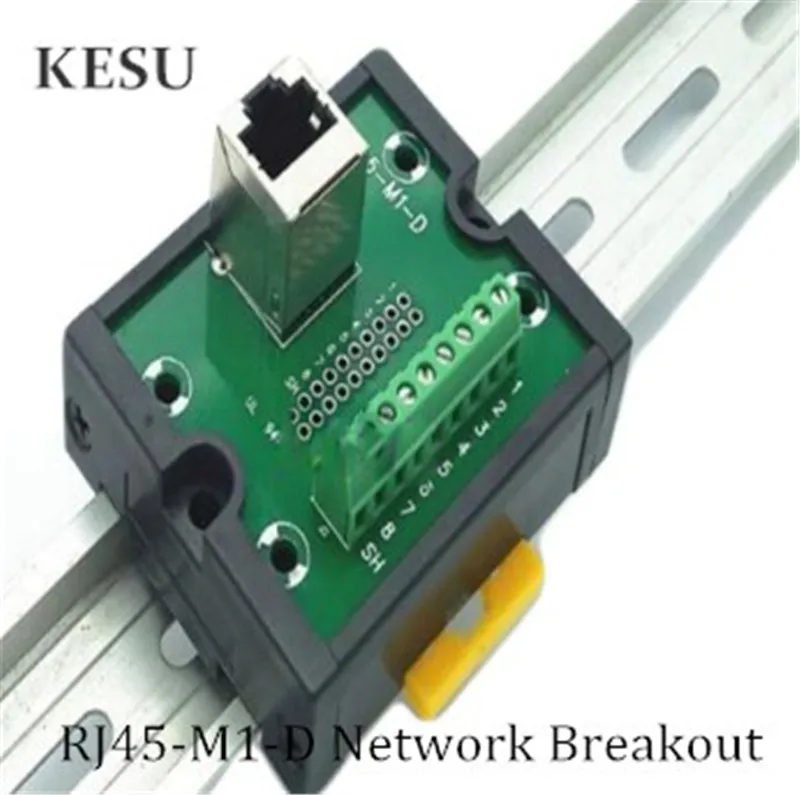 RJ45 Terminal Breakout Network Ethernet 8P8C LAN PCB Board interface adapter DIN Rail Mounting Connector