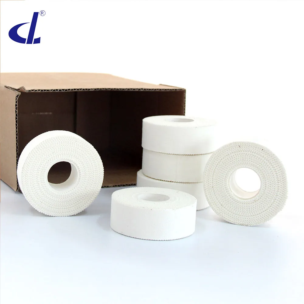 Strong Strapping Rigid Tape 2.5cm x 10m White Cotton (6 Rolls/ Lot) From Factory For Protective Gear Fixing