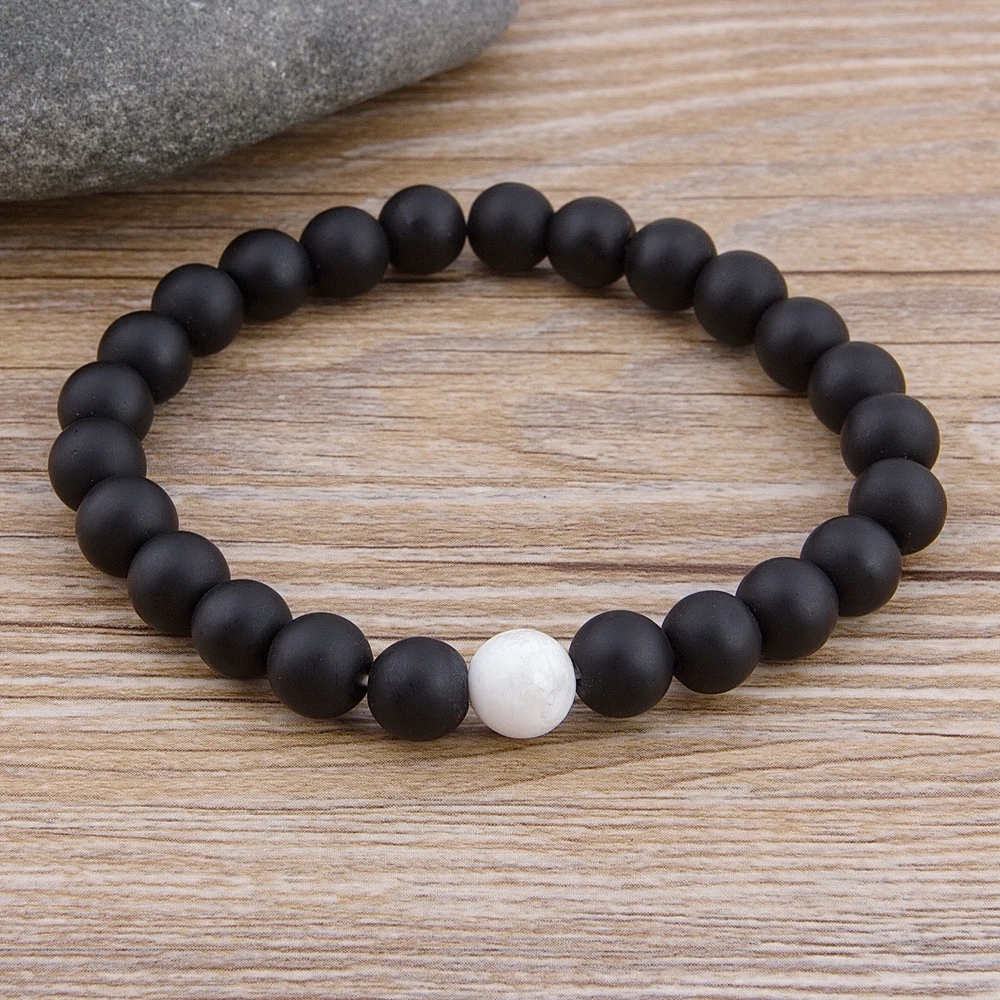 XQNI New Accessories Combination Jewelry Yin Yang Beaded Bracelets For Men Women Colorful Bracelets For Birthday Fashion Gift