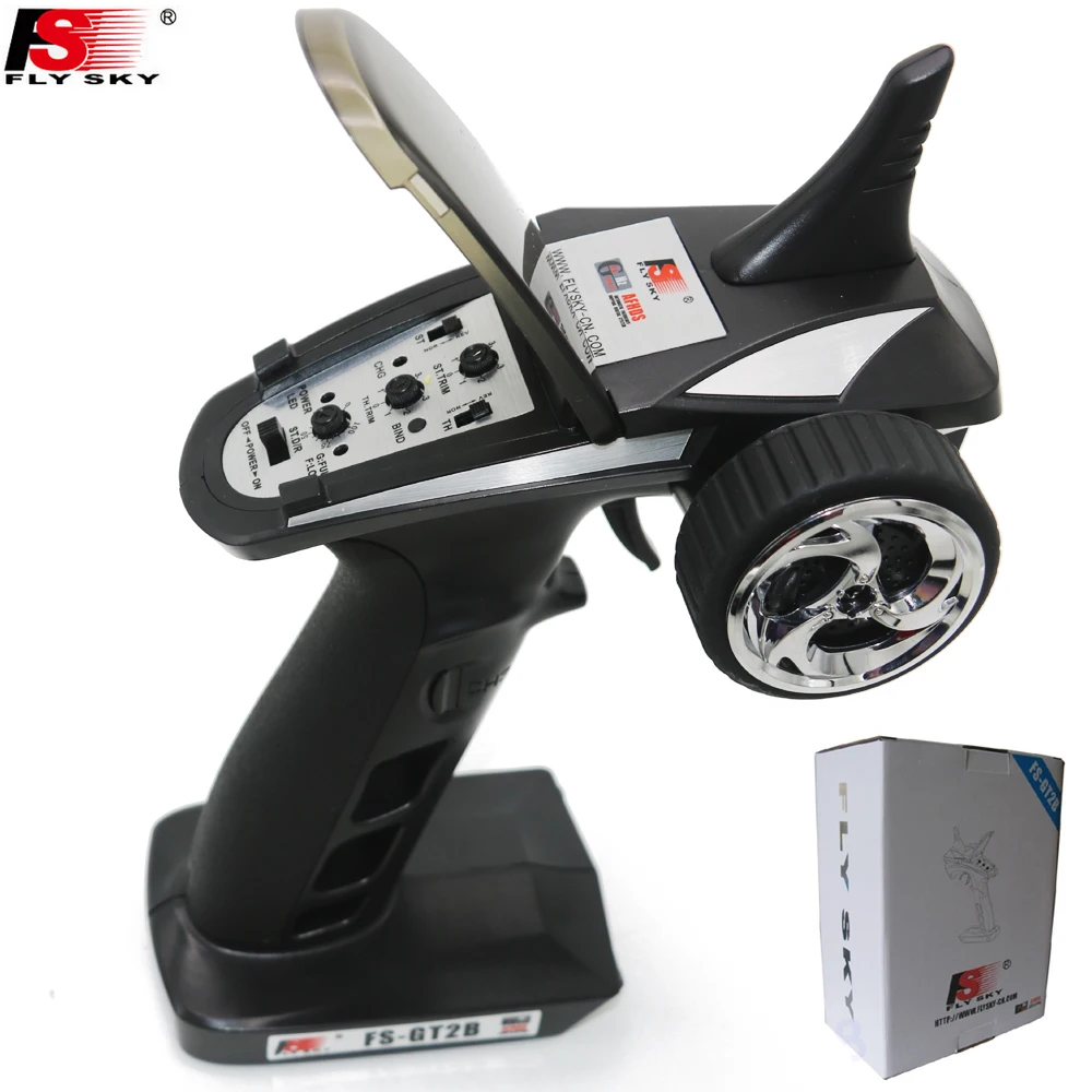 Flysky FS-GT2B FS GT2B 2.4G 3CH Gun RC Controller /w receiver, TX battery, USB cable, handle --Upgraded FS-GT2 GT2