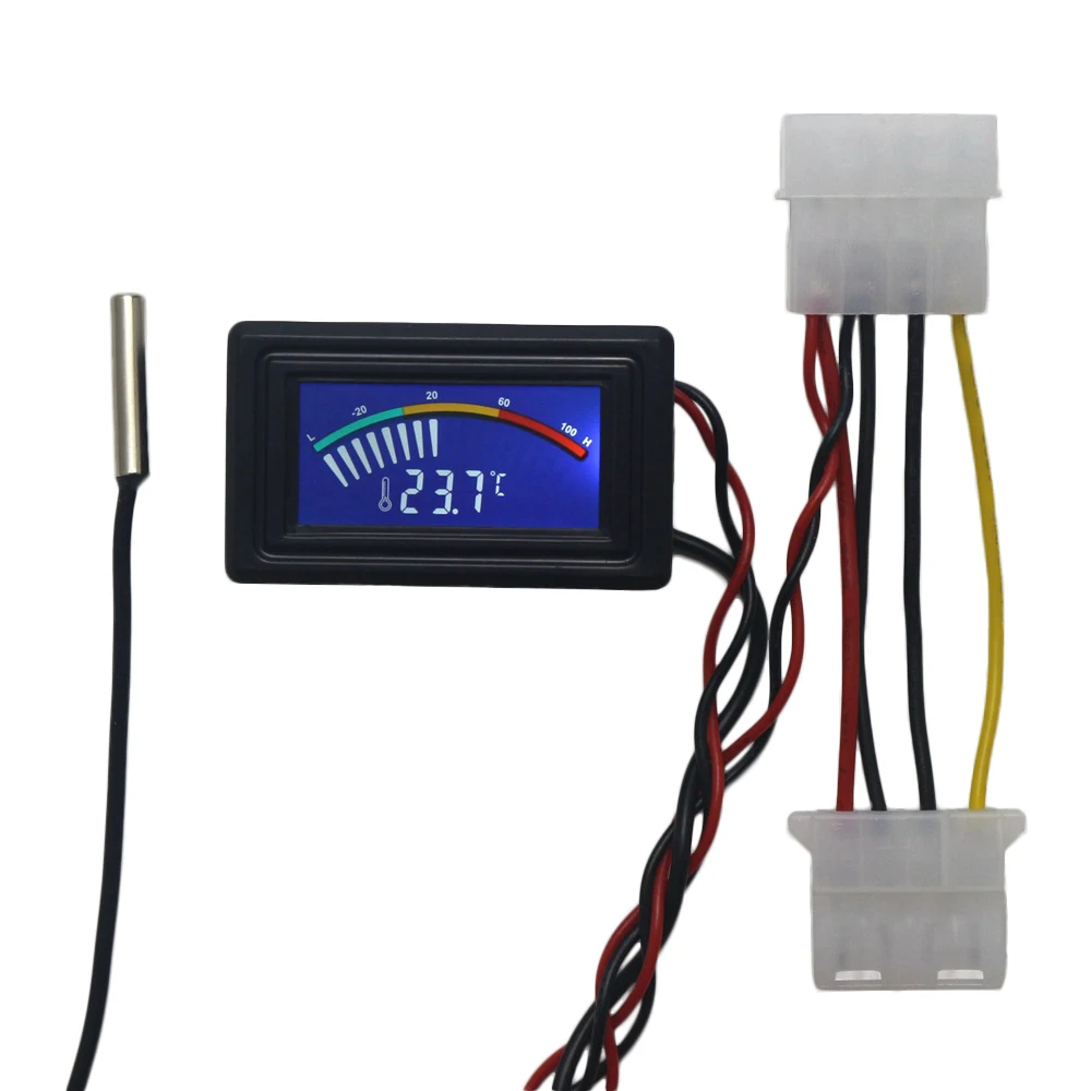 Digital LCD Pointer Thermometer for PC Modding with C/F Car Water Temperature Meter Gauge for Computer Case