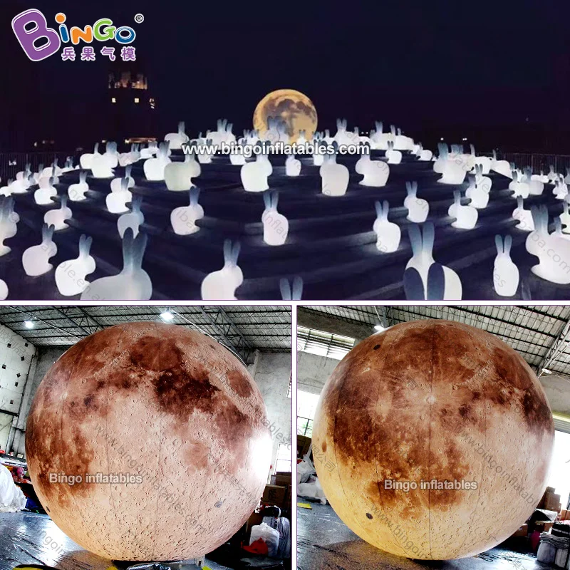 LED Lighting Decorative Inflatable Moon Balloon 4M Big-Inflatable Toy