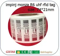 czstar 50szt impinj Monza R6 chip uhf rfid mokra wkładka epc gen2 odczyt pisz naklejka samoprzylepna MR6 dalekiego zasięgu uhf naklejka etykieta znacznika