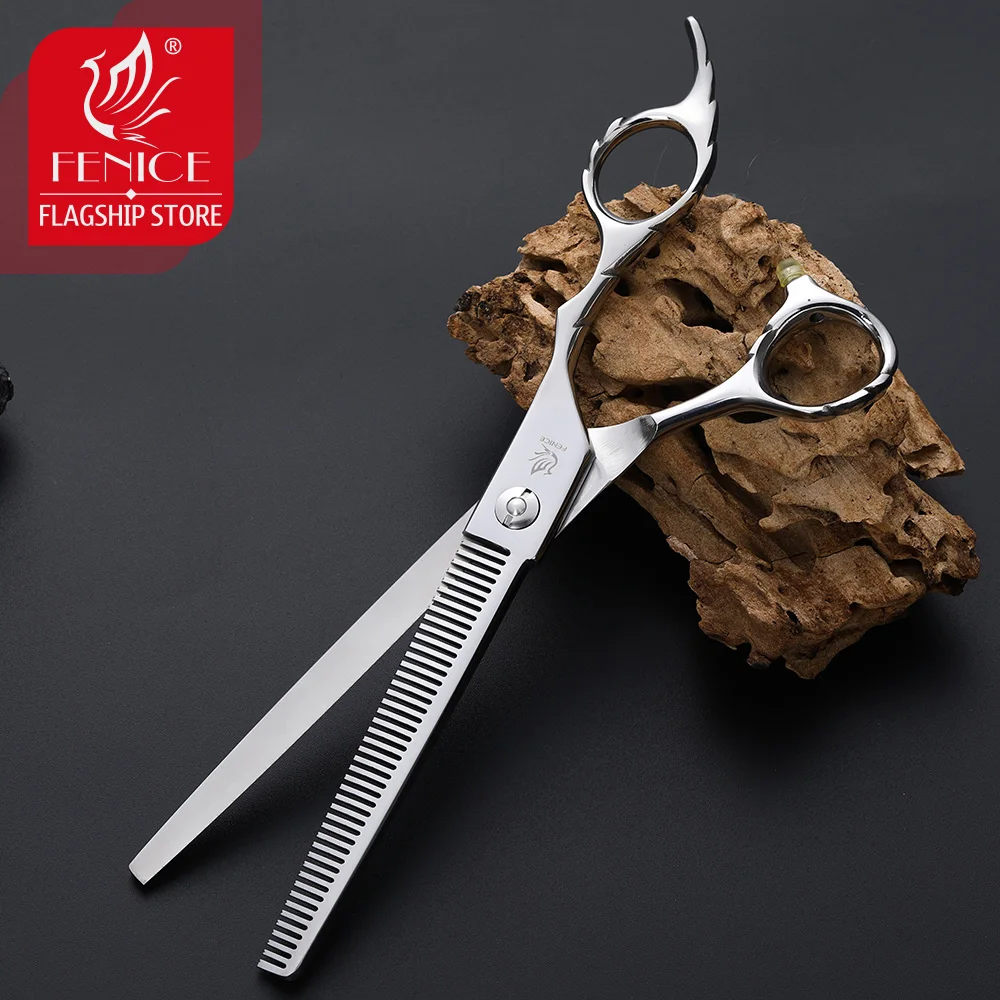 Fenice Professional Grooming Scissors 7.0 inch Thinning Shears with 45 Tooth Thinning Rate 25% Japan 440c Dog hair Cutting Tool