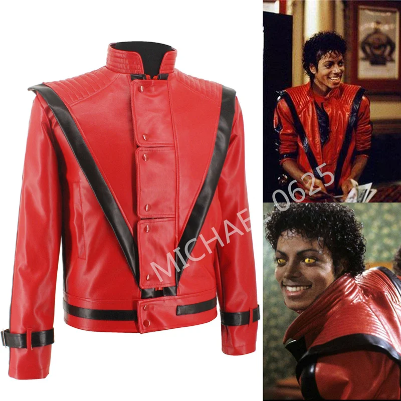 

Cosplay Michael Jackson Jacket Stuff Costumes Scary Night Red Leather Best Halloween Costume Christmas for Adults