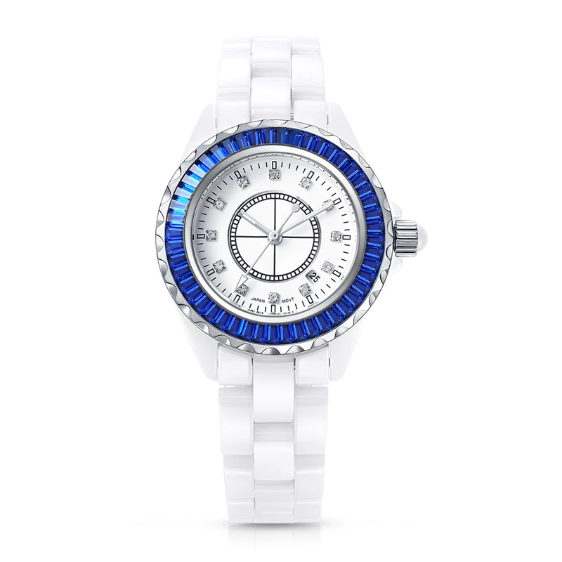 New Time100 Women Ceramic watches Luxurious Brand Fashion High-tech Precision Ceramic Strap Diamond Ladies Quartz Watch