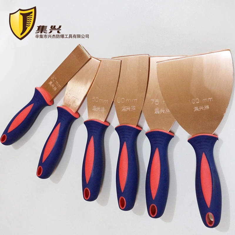 Red copper Putty Knife with rubber handles,Explosion-proof tools,Thickness 2 mm