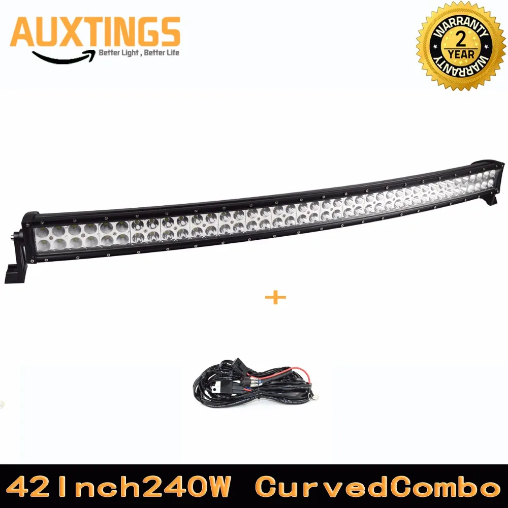 

FREE SHIPPING curved led light bar 42"inch 240W watt COMBO Beam aluminum housing led light waterproof IP67 led driving light