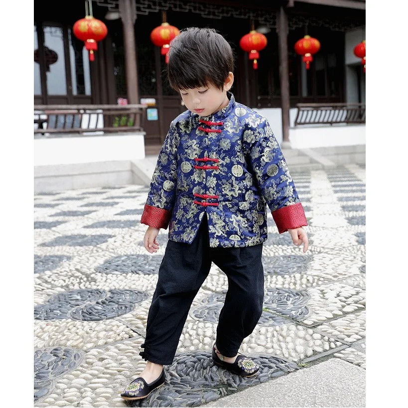 Chinese Spring Festival Children Coat Boys Clothes Dragon Party Costumes Baby Boys Jackets Kids Outfits Outerwear China Dress