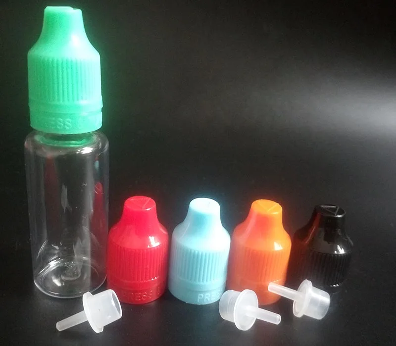 

1000pcs Clear E Liquid Bottle PET 15ml Dropper Bottle With Tamper Evident Childproof Cap With Long Thin Tip