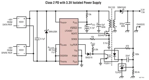 LTC4267CDHC LTC4267IDHC LTC4267CGN ltc4267gn LTC4267-Interfaz Power over Ethernet IEEE 802.3af PD con regulador integrado