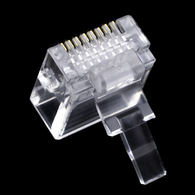 cncob Cat5e utp flat network cable network connector 8P8C rj45 modular Ethernet connector RJ-45 short crystal head 50pcs