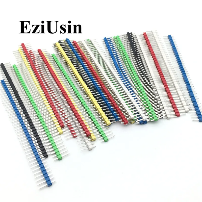 

Red Blue Yellow White Green Breakable Pin Header 40p 2.54mm Single Double Row Male Header Connector Kit PCB Strip for Arduino