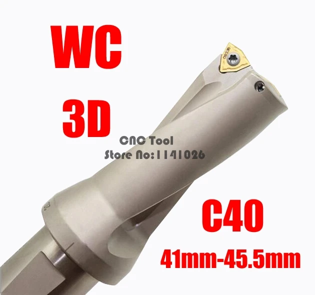Broca 3d sp wc C40 41 42 43 44 45 mm Indexable Insert Insert u a Precisão da Perfuração de Alta Qualidade Cnc Expansão Ferramenta da Broca do Metal